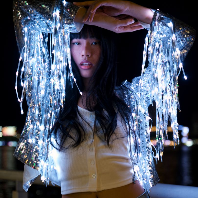 LED fringe sequin jacket