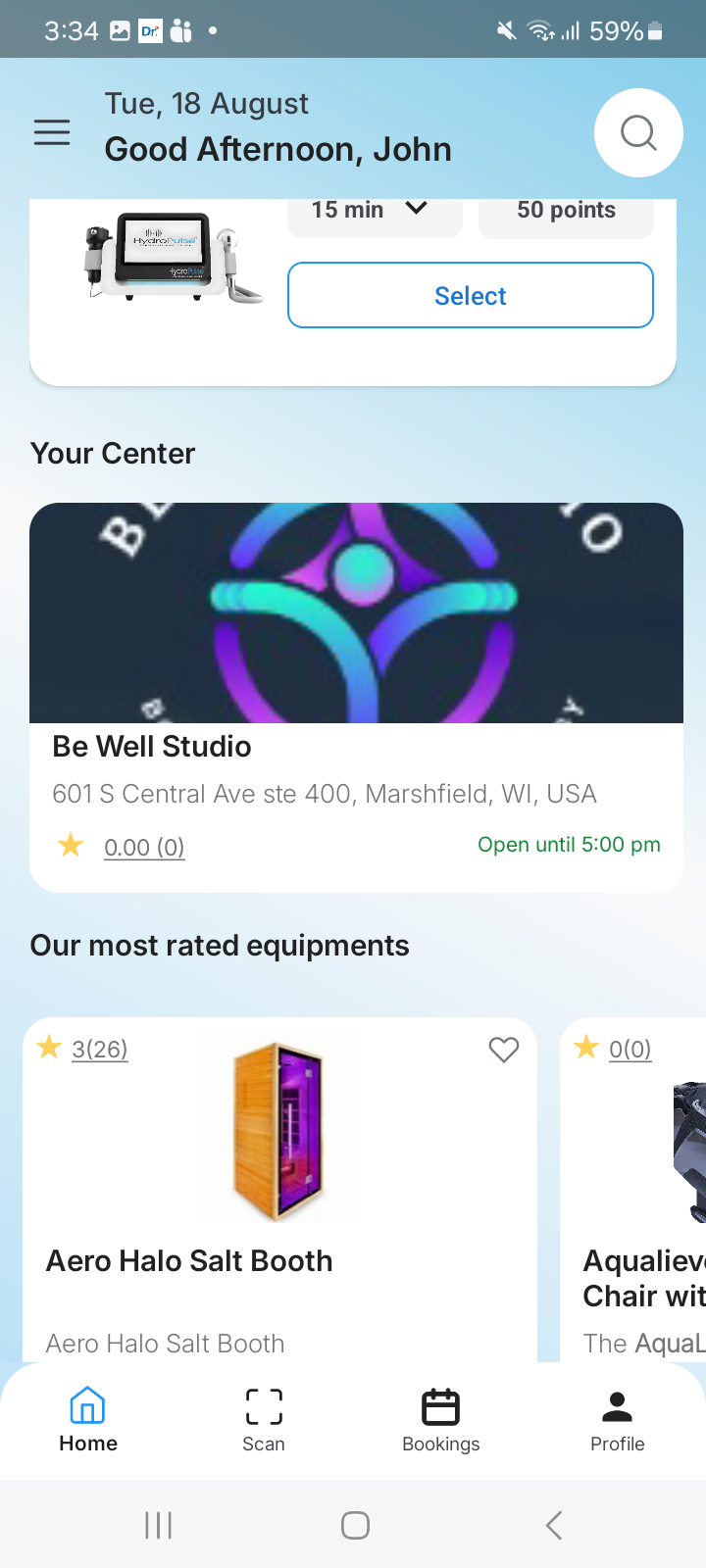 Location detail and available equipment