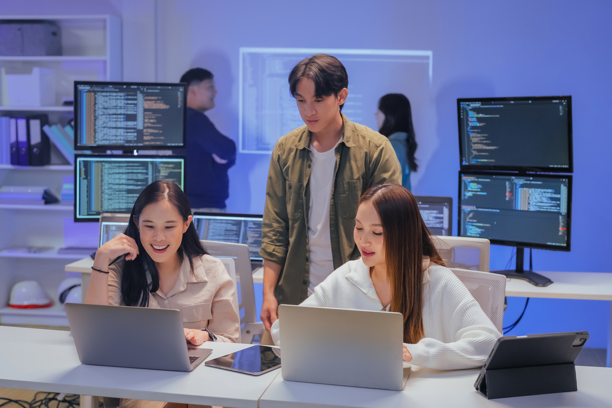Software developers working on web and mobile applications