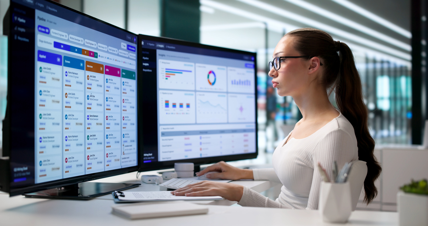 Technical recruiter conducting an online interview with a software engineer